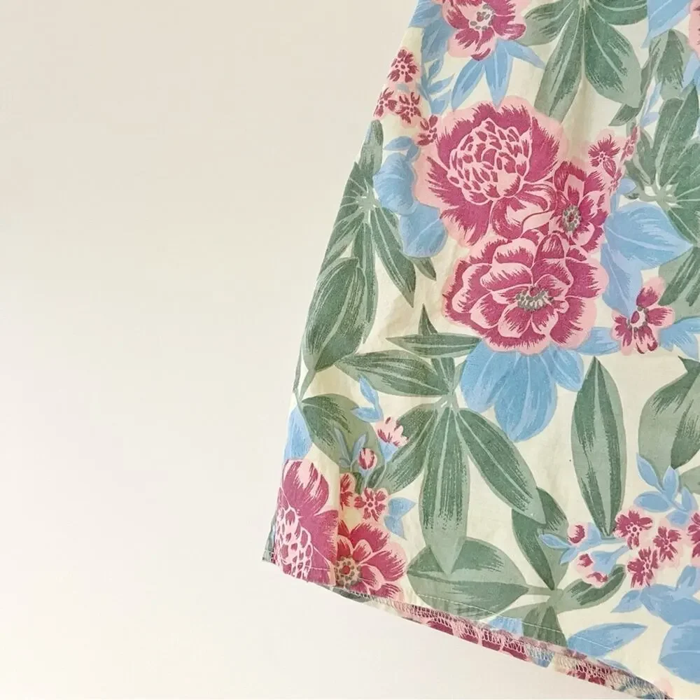 Vintage 90s High Waisted Floral Print Baggy Shorts